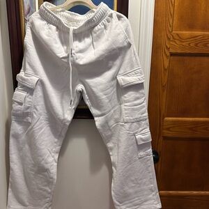 Garage White Cotton Blend Pants